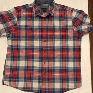 Northwest Territory Men's Short Sleeve Plaid Shirt in Red and Blue - SIZE XL
